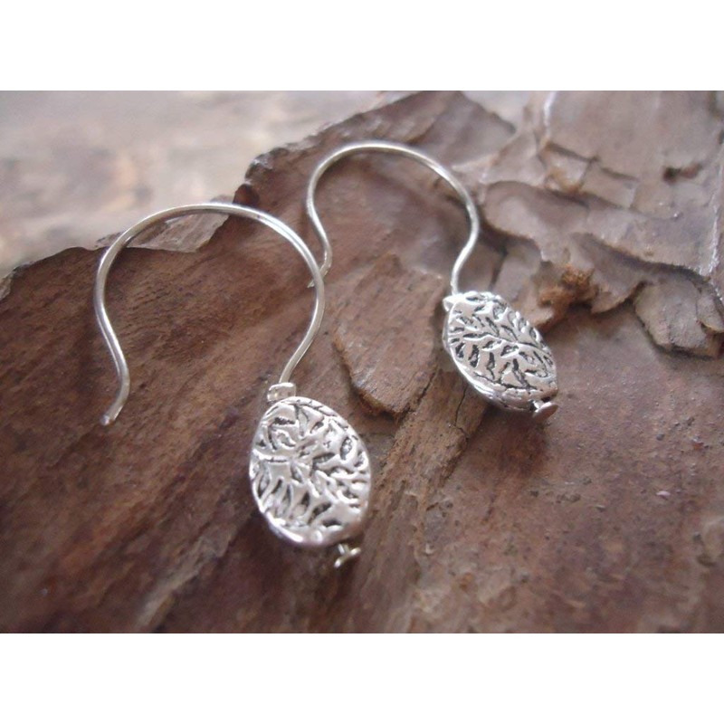 ♥ Floral thick disc ♥ Wonderful long hook earrings