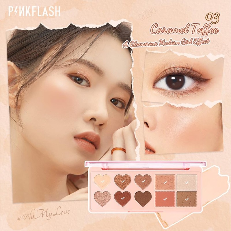 PINKFLASH OhMyLove Multiple Face Palette Eyeshadow Brush Highlighter Contour 4