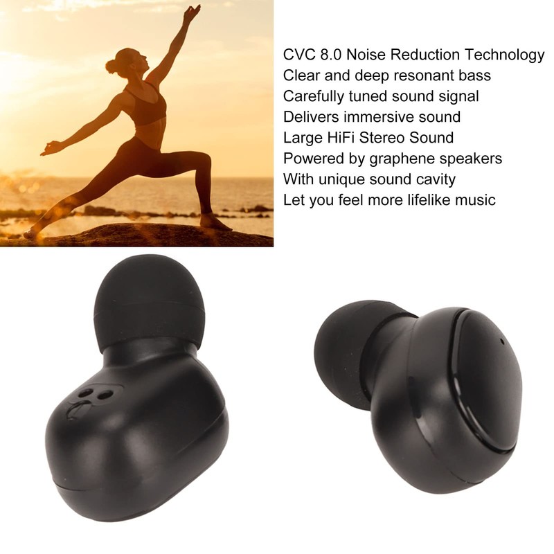 ASHATA True Wireless Earbuds, Wireless Earbuds Bluetooth 5.2 In-Ear-Kopfhörer Integriertes Mikrofon,