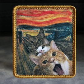 Velcro Patches Animal Velcro Funny Patches Cat Velcro Military Cute Cat Print Tactical Morale Patch for Backpacks, Jackets, Jeans