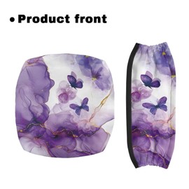 Luarisgur Purple Marble Rollator Walker Accessories Butterfly Pattern Walker Seat Covers for Ladies Universal Rollator Walker Seat and Backrest Covers Soft Walkers for Seniors with Seat Gift Covers