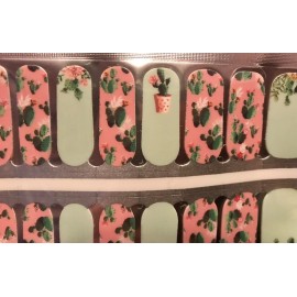 Unbranded Color Nail Polish Strips, 16ct. Cutie Mint And Pink Cactus READ DESCRIPTION