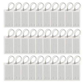 PATIKIL Luggage Tags, 30 Pcs Flexible PVC Travel Bag Name ID Identifier Label Tags Travel Essentials for Suitcases Bags Baggage Handbags, White
