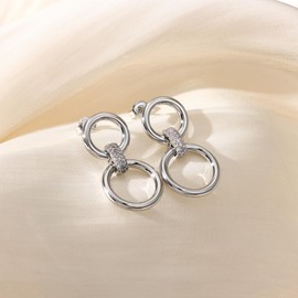 Dochais 6-8 Pairs of Stud Earrings Gold Silver Set 18K Gold-Plated Stud Earrings Small Gold Hoop Earrings Set Hypoallergenic Stud Earrings Cubic Zirconia Sleeping Cartilage Stud Earrings for Men and