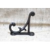 12 COAT HOOKS ANTIQUE STYLE CAST IRON 4.5" WALL DOUBLE