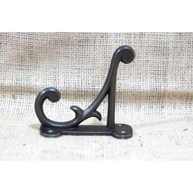 12 COAT HOOKS ANTIQUE STYLE CAST IRON 4.5" WALL DOUBLE