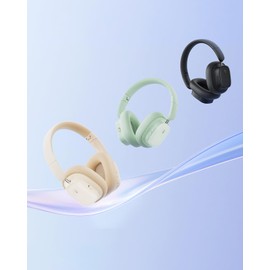 Baseus H1i Auriculares Bowie Cancelación Activa de Ruido, Audio Espacial, Baja Latencia de 0.038S, Bluetooth 5.3, Blanco