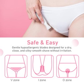 Funstant Rechargeable Bikini Trimmer for Women, 2-in-1 Precision Trimming & Foil Heads, Gentle and Safe Shaving for Pubic Hair and Intimate Areas, Type-C Charging, Cordless Electric Razor for Women