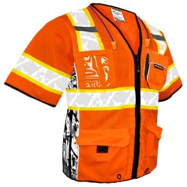 KwikSafety - Charlotte, NC - EXECUTIVE HIGHWAYBOSS Limited Edition Safety Vest [8 POCKETS] Premium Class 3 ANSI OSHA High Visibility Reflective Heavy Duty Mesh Construction Gear/Orange 2XL