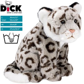 Carl Dick 3564 Sitting Snow Leopard Plush Toy Approx. 30 cm