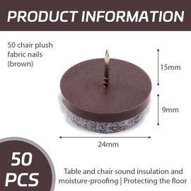 KIRZAX Filzgleiter Stuhl 50 Stück,Mit Schraube, Ø 24mm Stuhl Filzgleiter Nagel Möbelgleiter,Filzgleiter Nagel Profi Möbelgleiter,für Laminat Parkett Sessel Fiesen