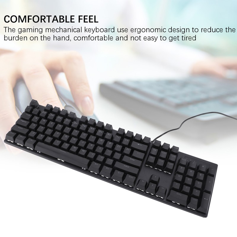 Wired Mechanical Keyboard 104 Keys Blue Switch with 8 Kinds