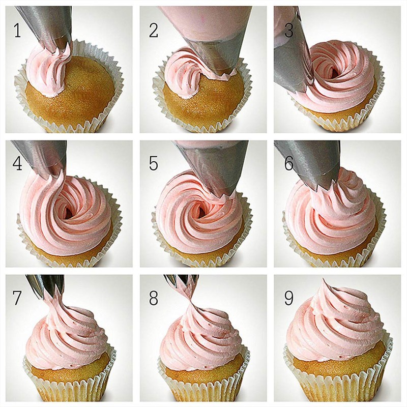 Pommee (1 Set of 5 Large Nozzles for Baking, Made