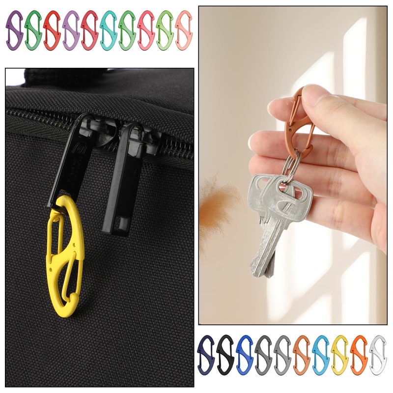 20PCS S Carabiner Clip Small Alloy Snap Hook Anti Theft