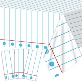 3PCS Back to School Party Tablecloth for Kids Welcome Back to School Gatherings Large Plastic Waterproof Notebook Tablecloth Cover for First Day of Classroom gathering Decor Supplies,54 x 108 Inch