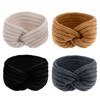 Pack of 4 Women's Winter Knitted Headbands, Thickened, Elastic Warm