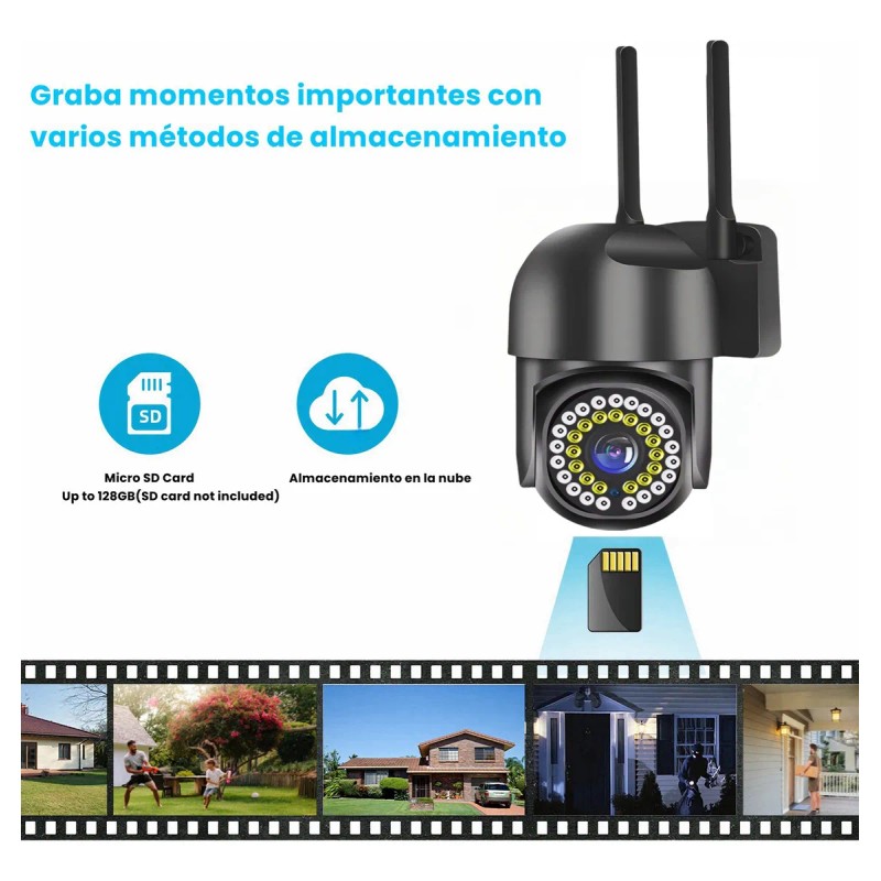 2pcs Cámara De Seguridad Exterior Wifi Foco Hd Visión Alarma