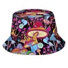 Doodle Hippie Mushroom Bucket Hat Sun Beach Packable Fisherman Cap