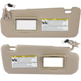 ECCPP Left & Right sides Sun Visor Assembly with Sunroof Beige Fits For 2005-2008 For Hyundai Sonata(852013K400QS)