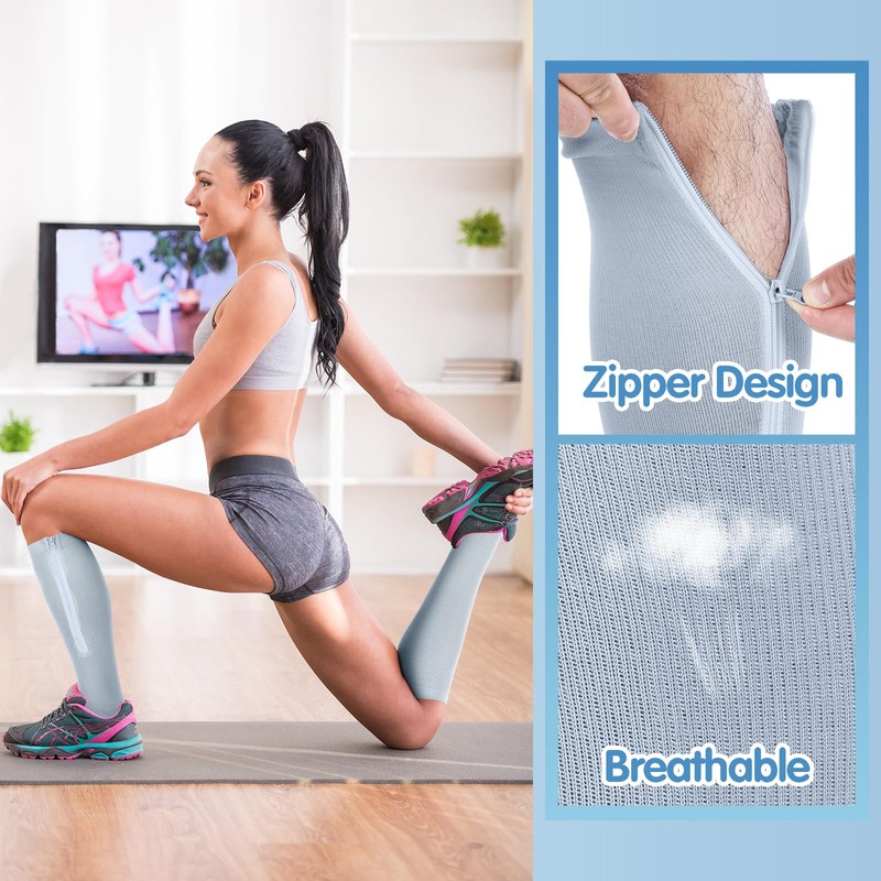 Tarpop 4 Pairs Men Zipper Compression Socks Colorful 20-30mmhg Compression