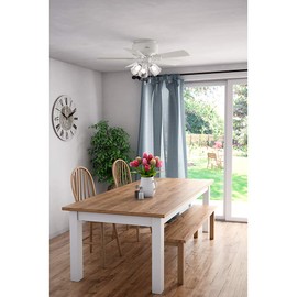 Hunter Crestfield Indoor Low Profile Ceiling Fan with LED Light and Pull Chain Control, 42", Fresh White