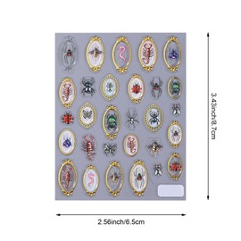 2 Sheets Nail Stickers for Nail Art, Spring Summer 5D Embossed Insect Nail Decals Centipede Spider Butterfly Golden Edge Design Self-Adhesive Nail Supplies Nail Art Accessories