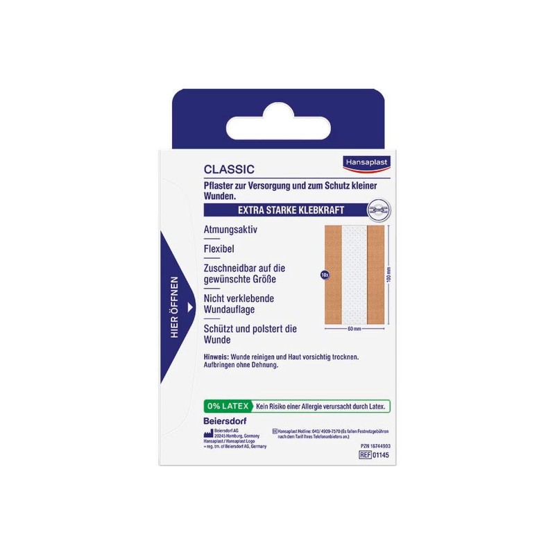 Hansaplast Classic 1 m x 6 cm, 29 g