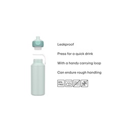 Mepal - Pop-up Campus Water Bottle - Little Dutch - Leak-proof Bottle for School - Reusable - BPA Free & Dishwasher Safe - 400 ml - Forest Friends