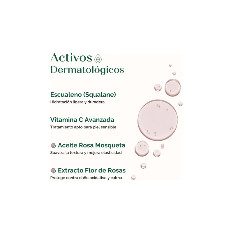 Serum Vitamina C + Escualeno Rosa Mosqueta Hidratante Facial