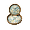 Set of 2 PCS Mother of Pearl Inlay Round Rattan