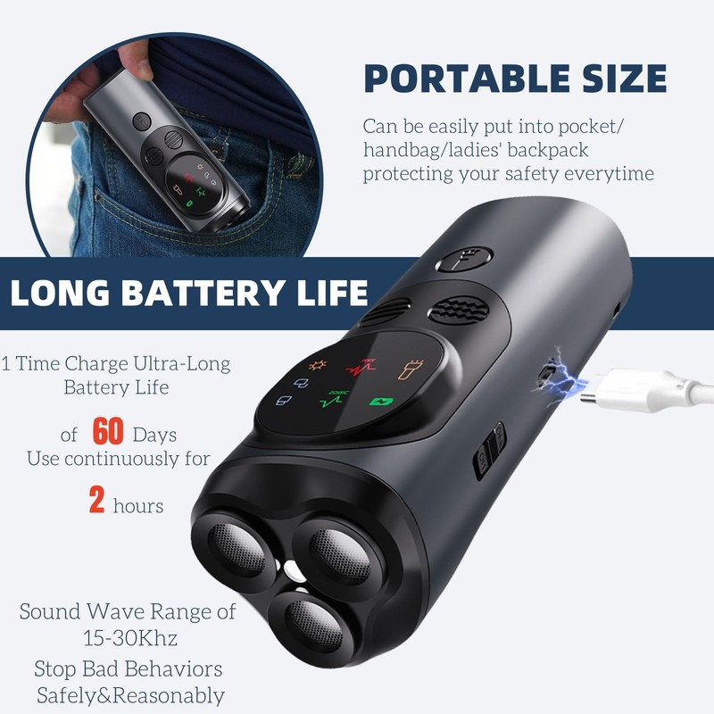 ZenQeek Ultrasonic Dog Bark Deterrent, Rechargeable Strong Bark Deterrent Device