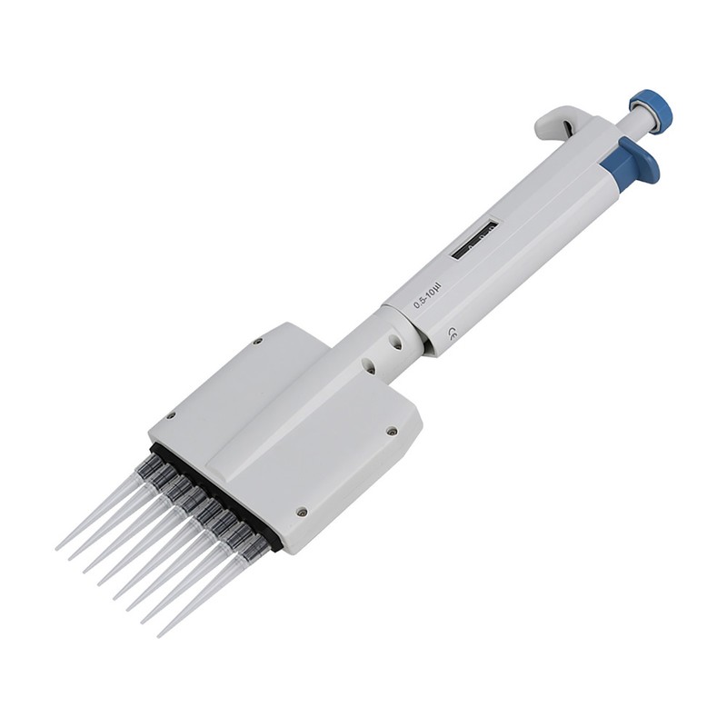 8-Channel Vraiable Volume Manual Adjustable Pipettor Pipet Laboratory Tool 0.5-10μl