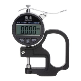 sourcing map Digital Thickness Gauge 0.001mm/0.00005", Range 0-12.7mm/0.5" Electronic Micrometer Thickness Measuring Tool with LCD Display, Inch/Metric