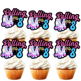 S-Sfen-08Ice Cream Fruit Dessert Cupcake Topper Colorful Glitter Happy Birthday Sensory Pop Game Theme Decor Supplies Baby Shower Boys Girls Birthday Party Decorations