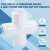 Bivethoi 4 Pack 4 Way Cross PVC Fitting 1/2", White