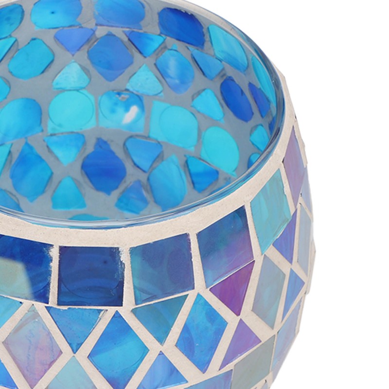 Purple Blue Mosaic Glass Candle Holder Romantic DIY Scented Candle