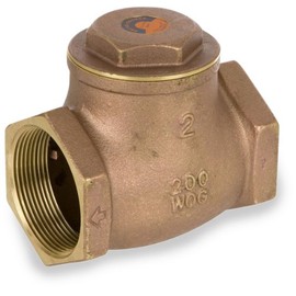 Smith-Cooper International 9191L Series Brass Swing Check Valve, Potable Water Service, 3/4" NPT Female