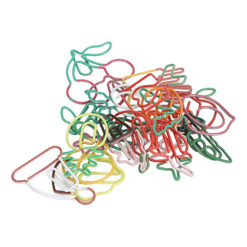 100PCS Set Marking Document Organizing Clip Multiple Cute Shapes Metal