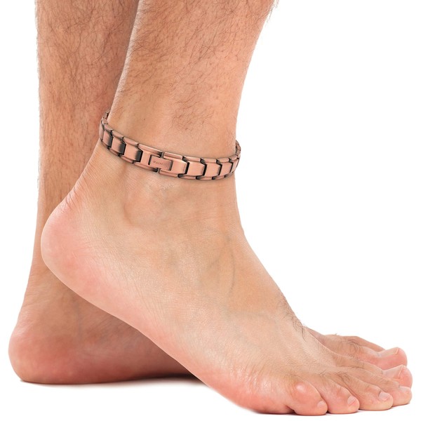 MagnetRX® Copper Anklet for Men – Ultra Strength Magnetic Ankle Bracelets for Men – Effective Copper Magnetic Ankle Bracelet (Men Anklet)