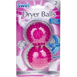 Eco-Friendly Pink Dryer Balls - Reusable Laundry Tumble Balls for Faster Drying and Softening Pack of 2