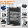 Mogbhw 6-Tier Magnetic File Holder, No Drilling Magnetic File Organizer