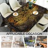Beabes Rectangle Tablecloth Dragonfly,Tribal Golden Dragonfly Mandala Stain-Resistant Table Cloth