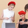 EHDWXVZM 1 Red Beret Hat 2 Clips Women Beret Hat