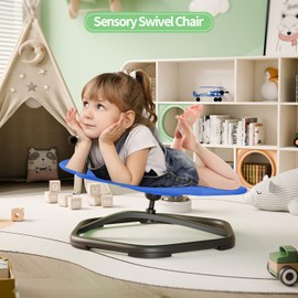 Detskehrcky Sensory Spinning Chair for Kids, Swivel Wobble Chair for Autism and Sensory Play, Sit and Spin Toy, Elephant Shape, Navy Blue