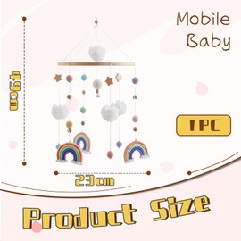 Shimmerz Mobile Baby with Rainbow Stars Wooden Hanging Mobile Wind Chime Baby Mobile for Cot Bed Boys and Girls