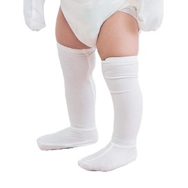 Edenswear Tencel Socks with Zinc Infused Long Tube Moisturising Socks for Baby with Eczema, White