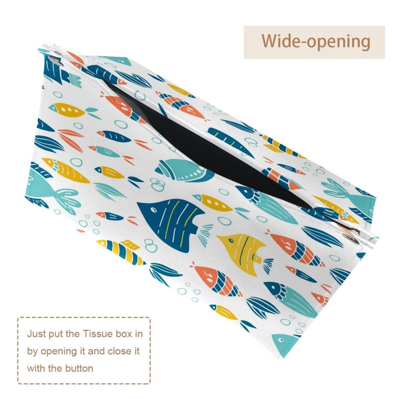 2 Pack Tissue Box Cover Holder, Underwater World Starfish Rectangle