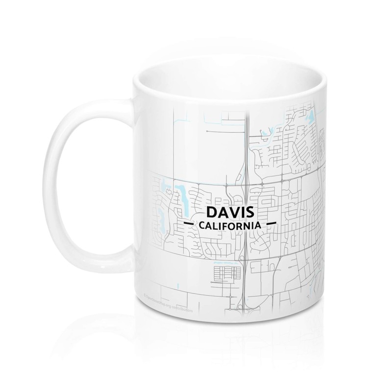 Davis, California CA Map Mug (11 oz)