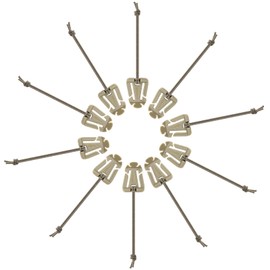 FRTKK Pack of 10 Tactical Gear Holder Clip Molle Web Dominator Elastic Strings Buckle for Tactical Vests Backpacks Molle Bags (Tan-2#)