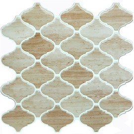 Backsplash Tiles Wall Sticker Arabesque Wall Tiles 10"x10" 3D Stickers Waterproof Easter Decoration Tile for Kitchen Bathroom Home (G)